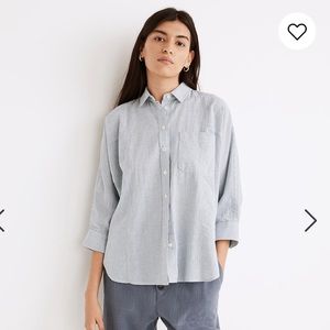 Madewell Wellesley Oversized Seamed Shirt in Stripe - NWT